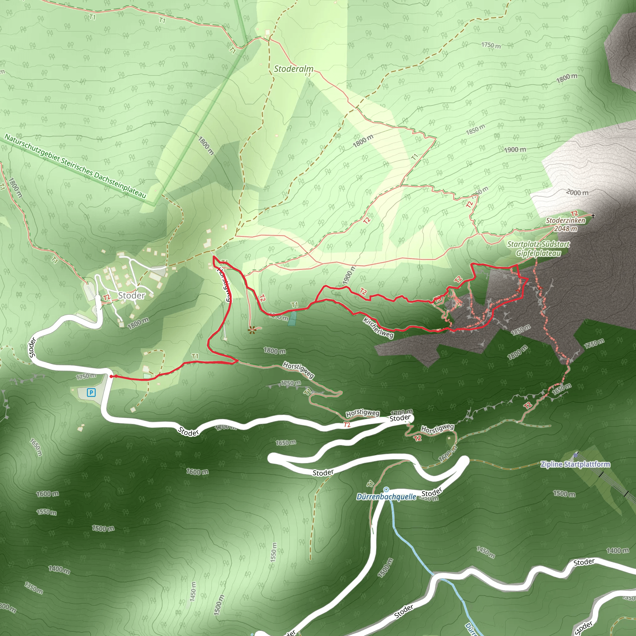 Via ferrata Peter on the Stoderzinken mobile static map