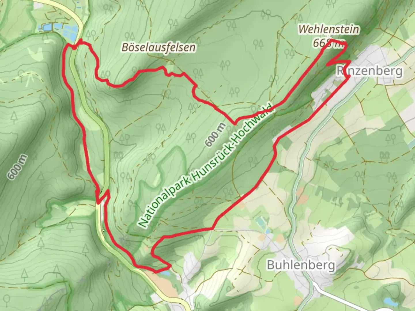 An image depicting the trail Vorkastell, Saustabel, Wehlenstein Loop and its surrounding area.
