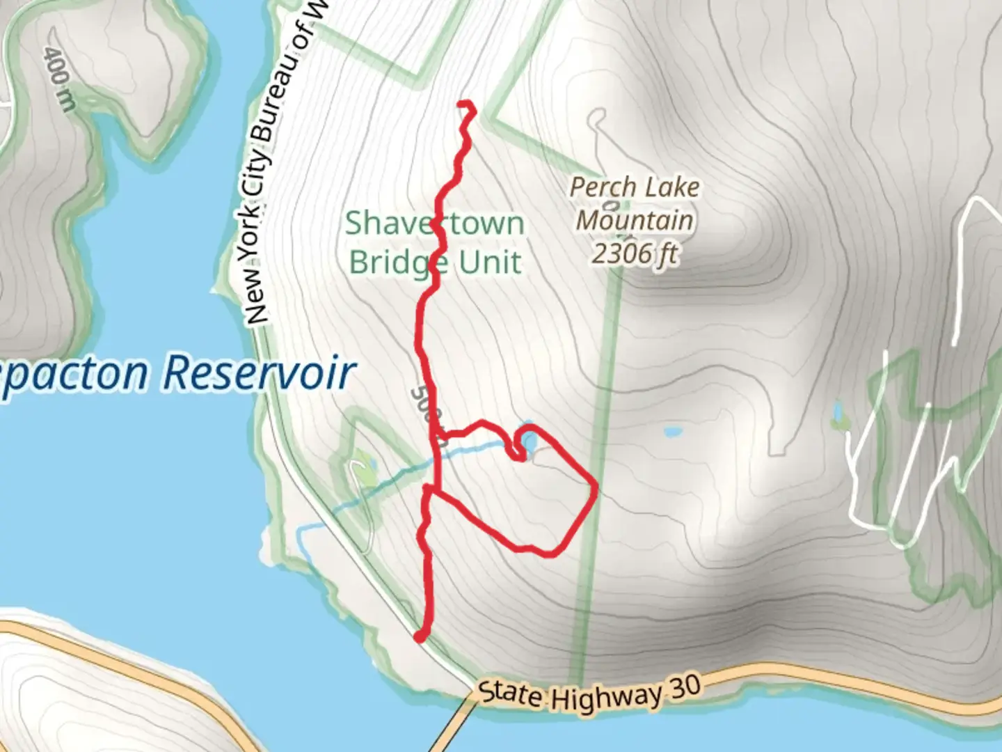 An image depicting the trail Snake Pond and Shavertown Trail and its surrounding area.