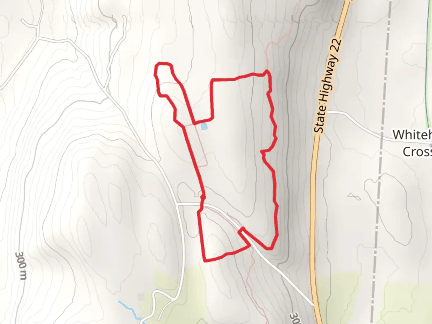 An image depicting the trail Overmountain Conservation Area Loop and its surrounding area.