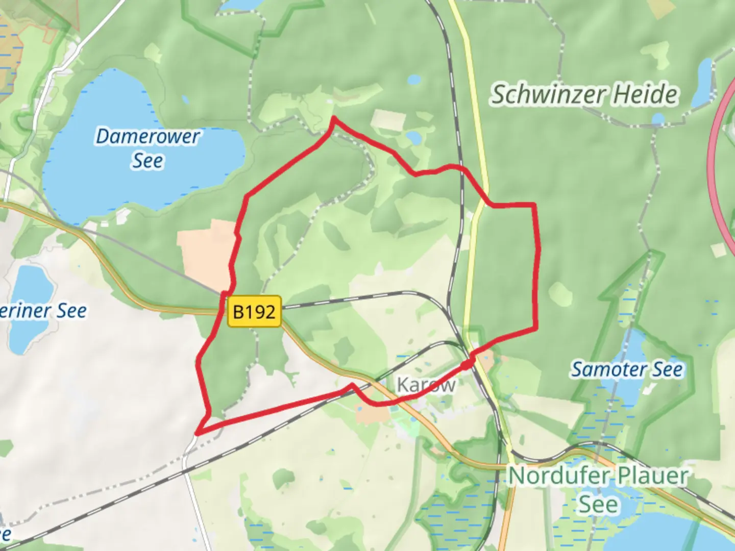 An image depicting the trail Karow Loop and its surrounding area.