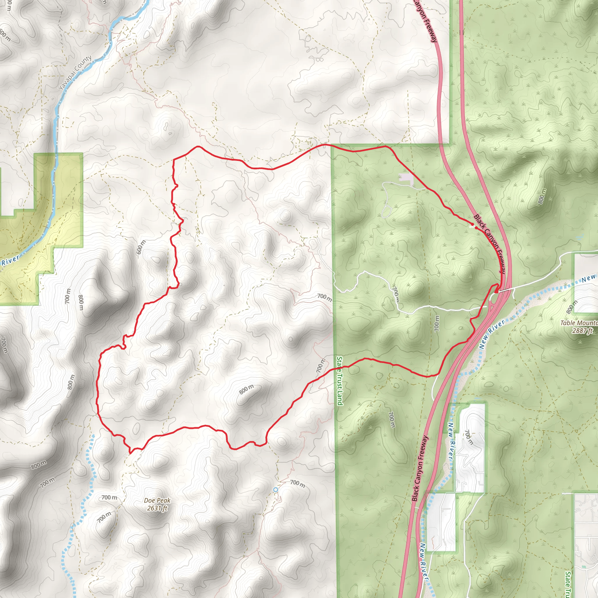 West Table Mesa Road Loop mobile static map