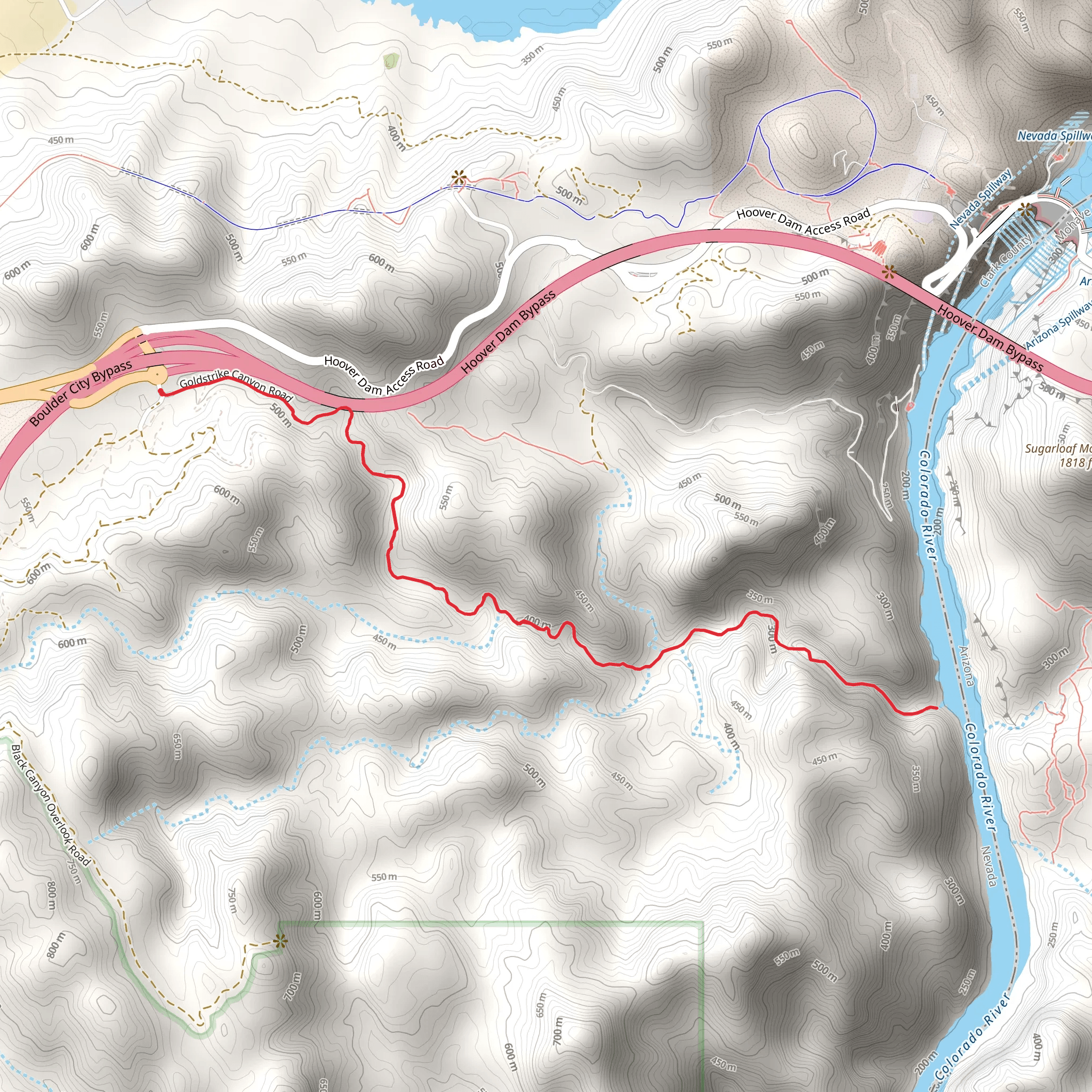 Gold Strike Hot Springs Trail mobile static map