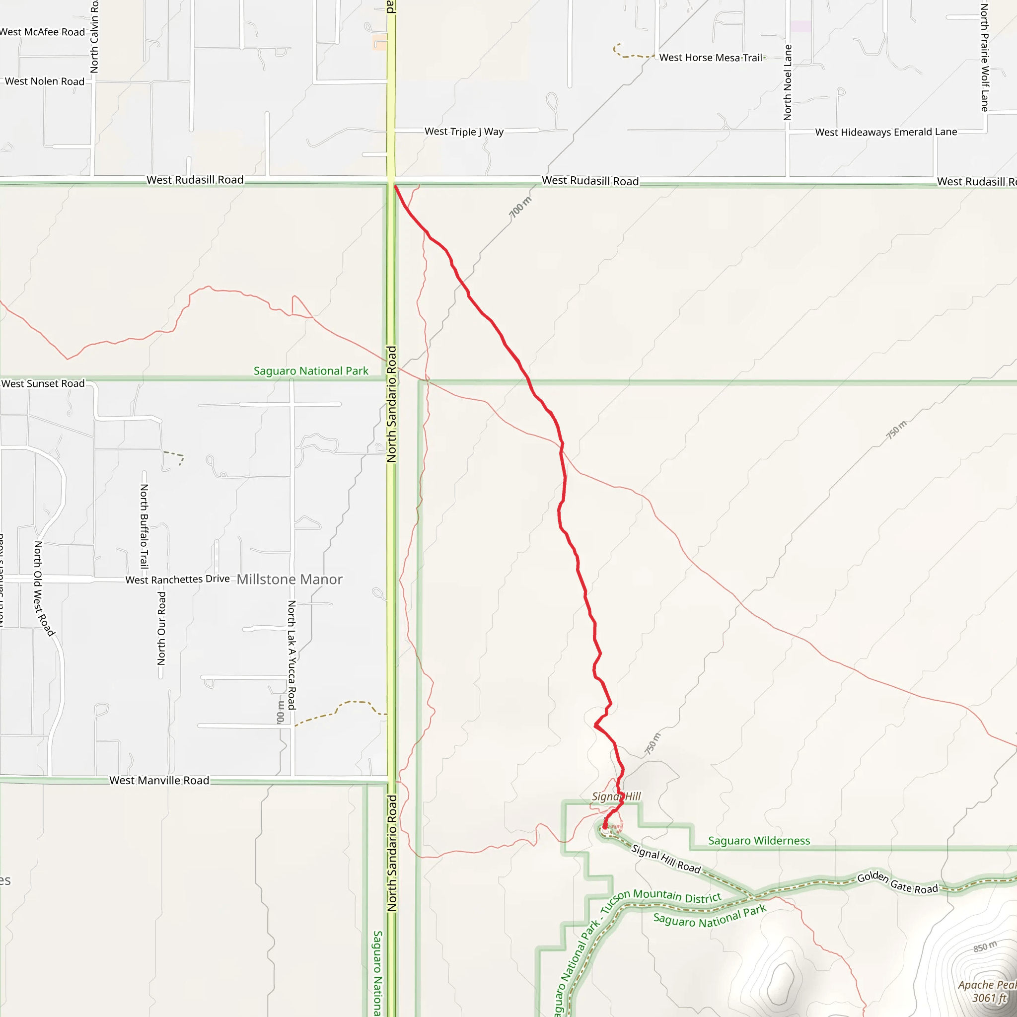 Cactus Wren Trail mobile static map