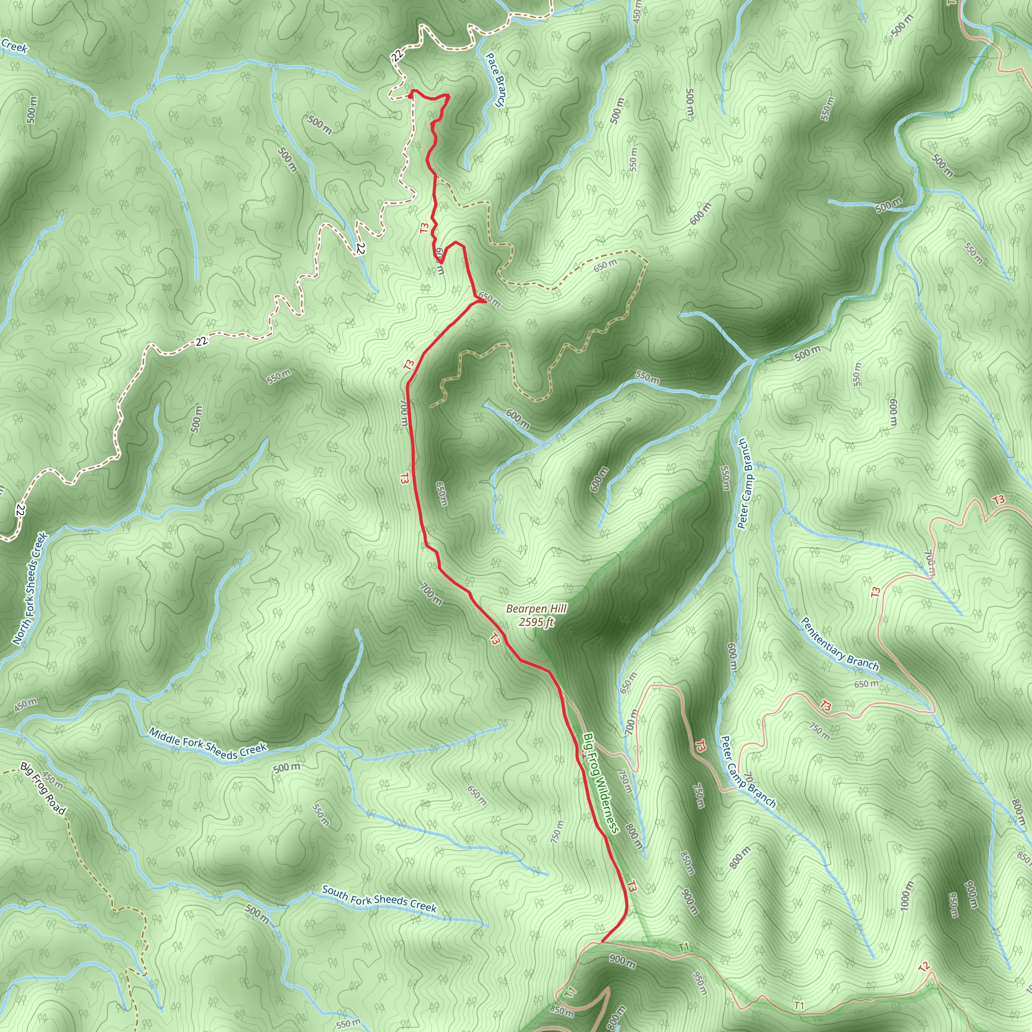 Bearpen Hill - Wolf Ridge mobile static map