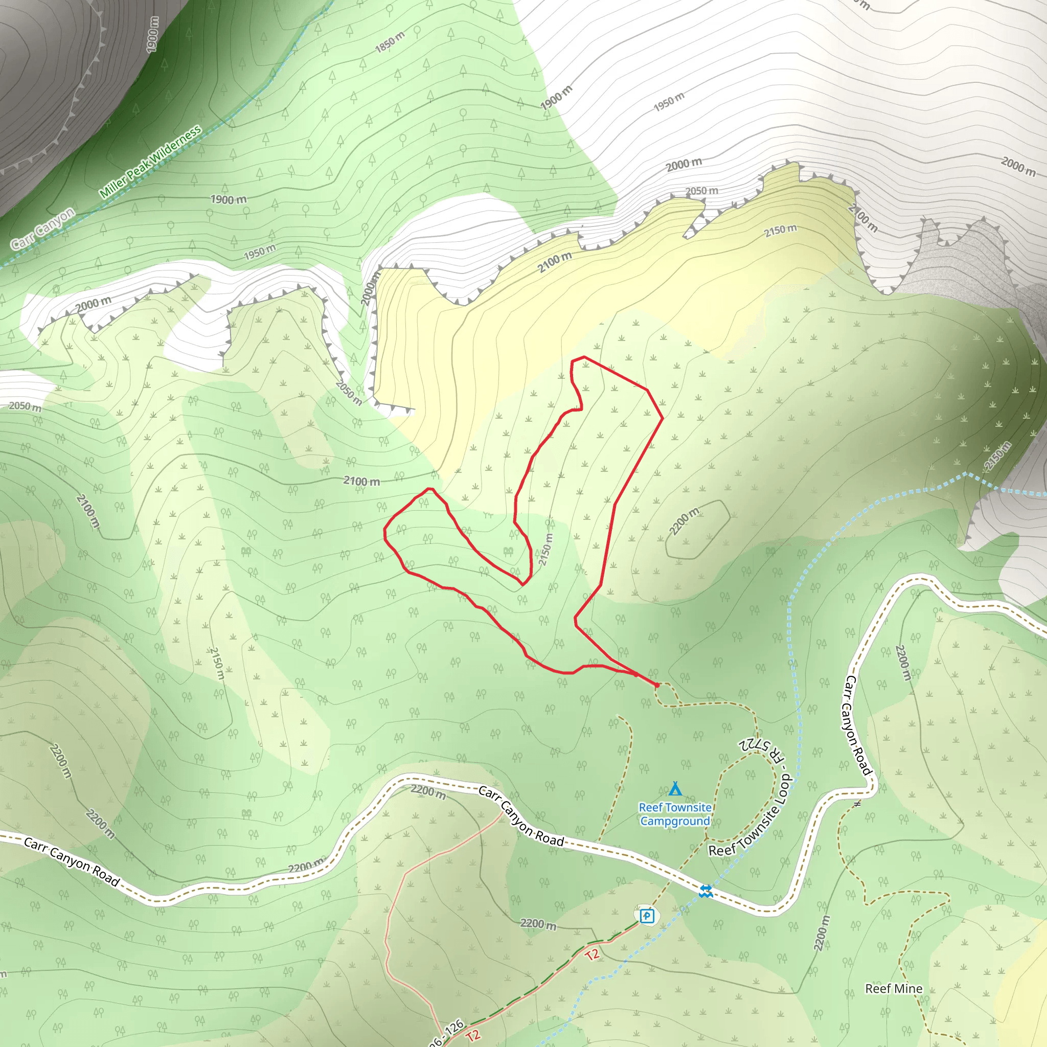 Reef Townsite Loop Trail mobile static map