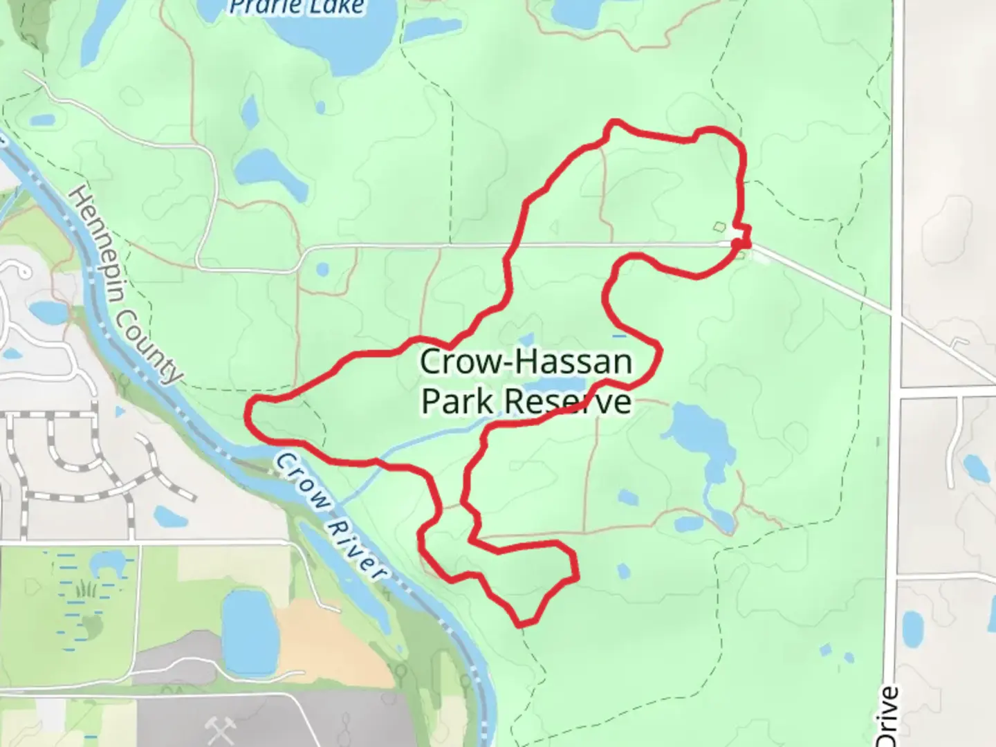 An image depicting the trail Crow-Hassan Park Reserve Loop - South and its surrounding area.