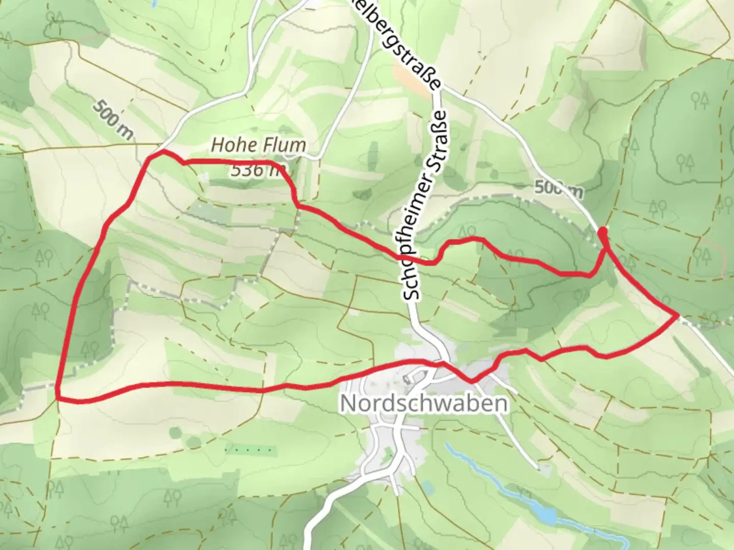 An image depicting the trail Greistel-Altreb and Schluckacker-Blattenbruennli and its surrounding area.