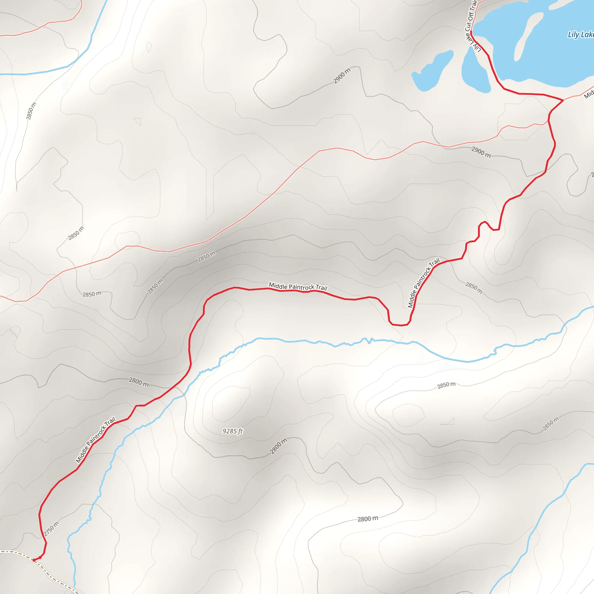 Lily Lake via Middle Paintrock Trail mobile static map
