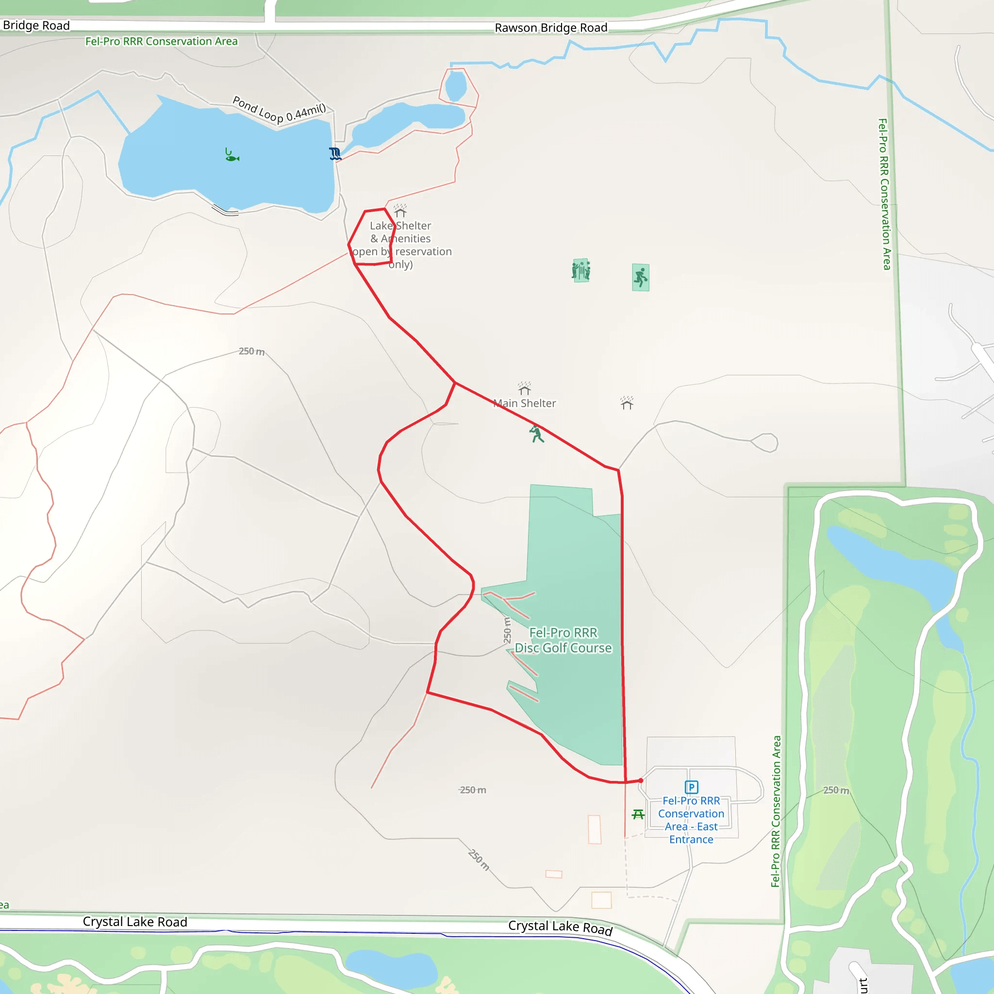 Fel-Pro RRR Disc Golf Course Loop mobile static map