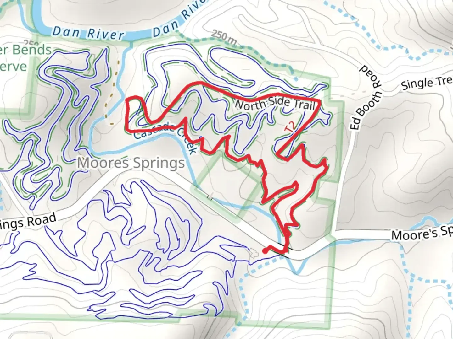 An image depicting the trail Copperhead Connector Loop and its surrounding area.