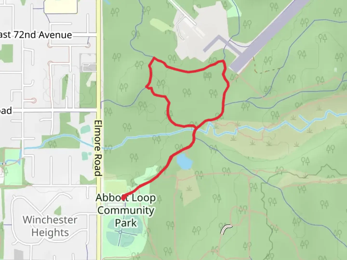 An image depicting the trail Abbott and Tour of Anchorage Loop and its surrounding area.
