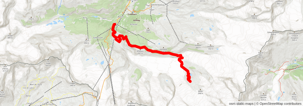 Monte Rosa Trek stage 4 Map