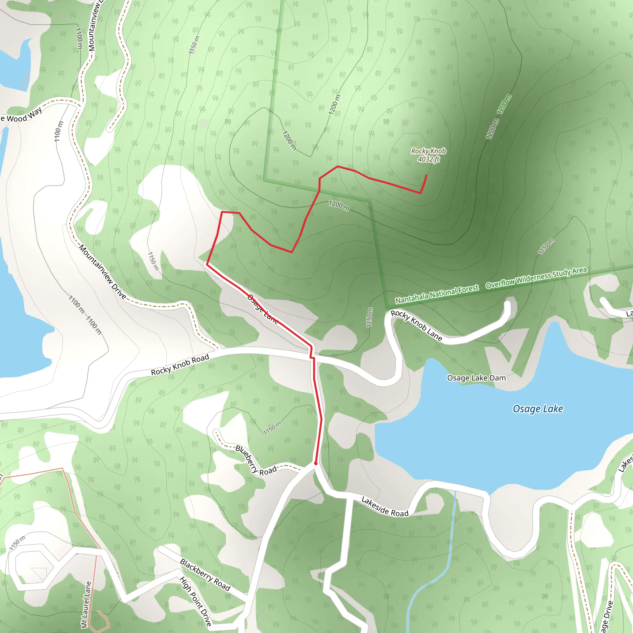 Rocky Knob from Osage Lake mobile static map