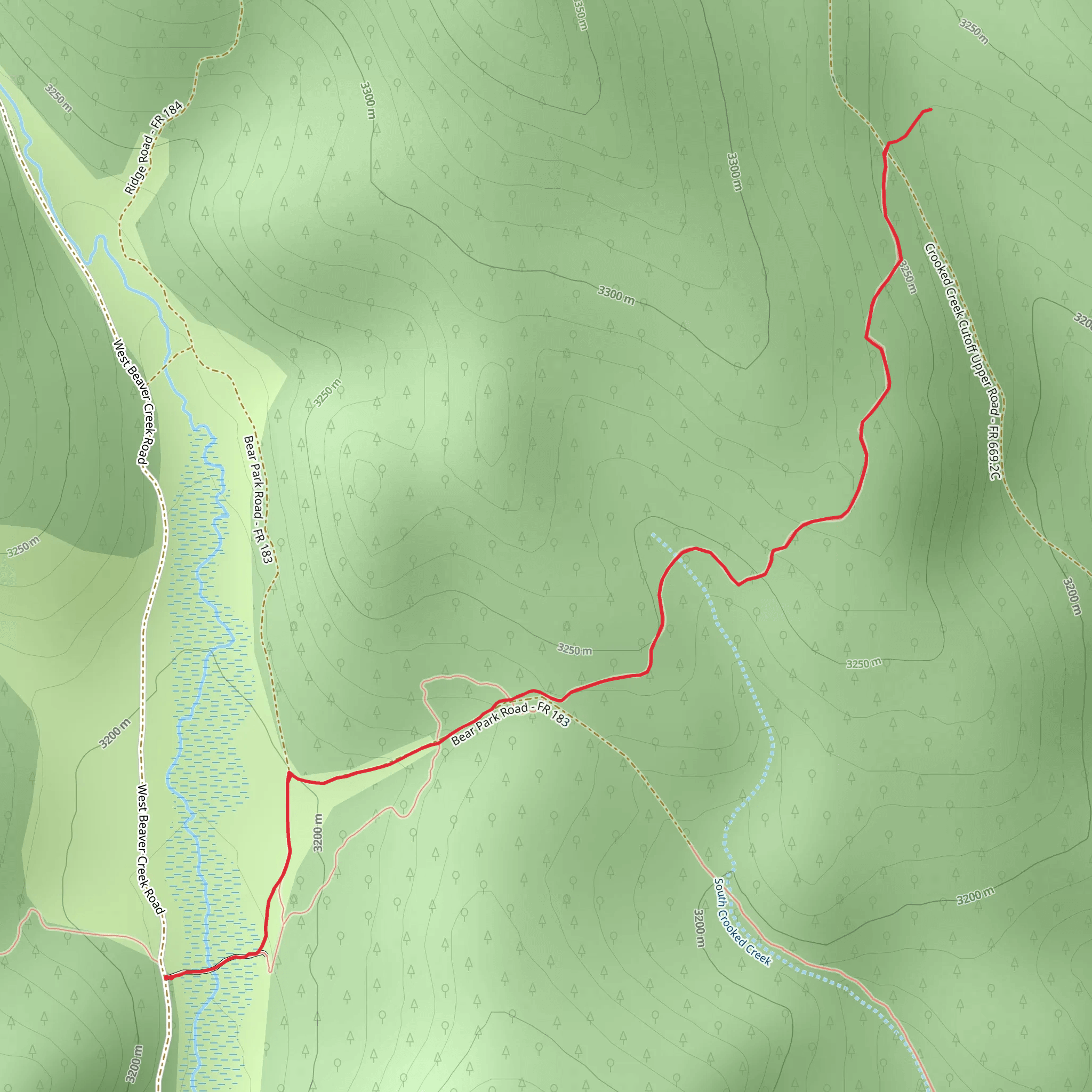 Crooked Beaver Trail mobile static map