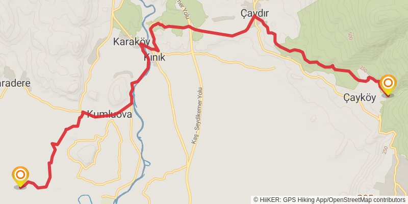 Lycian Way stage 5 Map