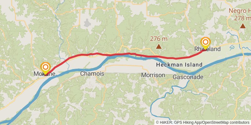Katy Trail stage 10 Map