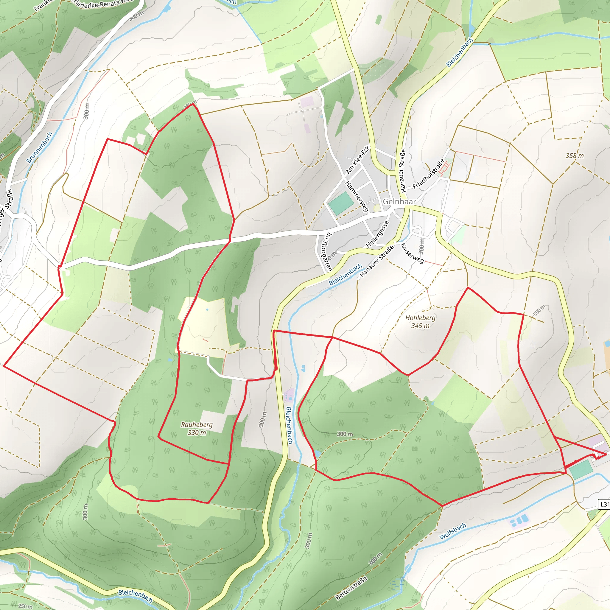 Taufsteinweg and Hessenweg 2 Loop mobile static map