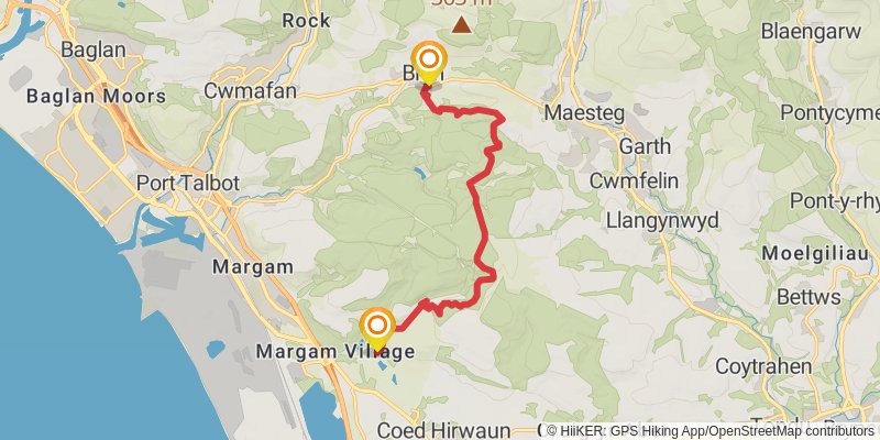 Coed Morgannwg Way stage 4 Map