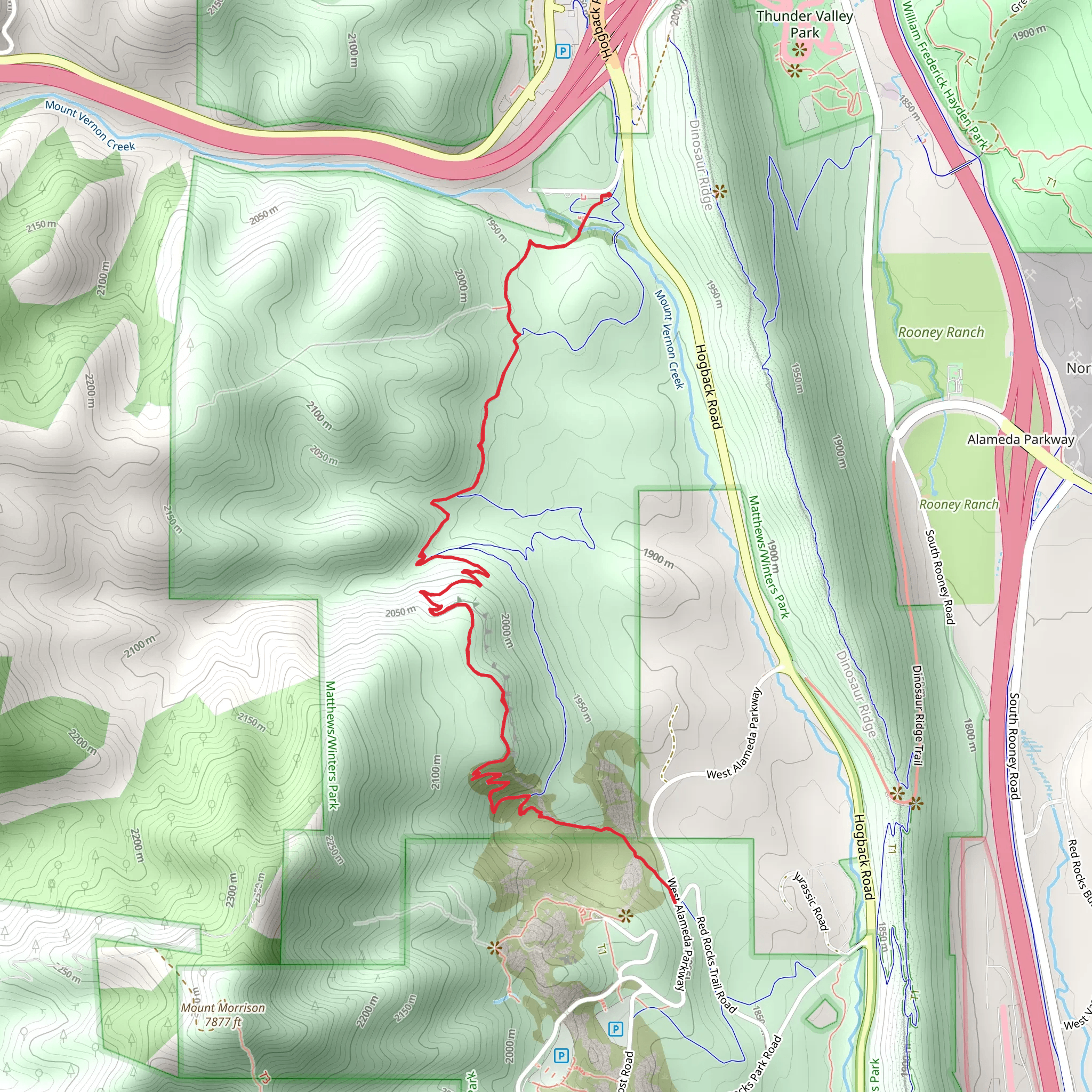 Red Rocks Trail and Village Walk mobile static map