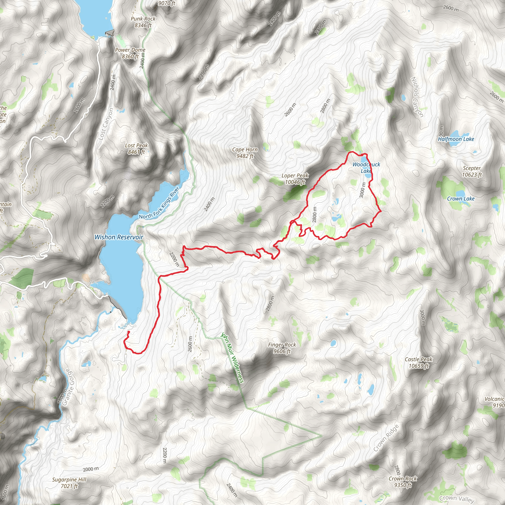 Woodchuck Lake Loop Trail mobile static map