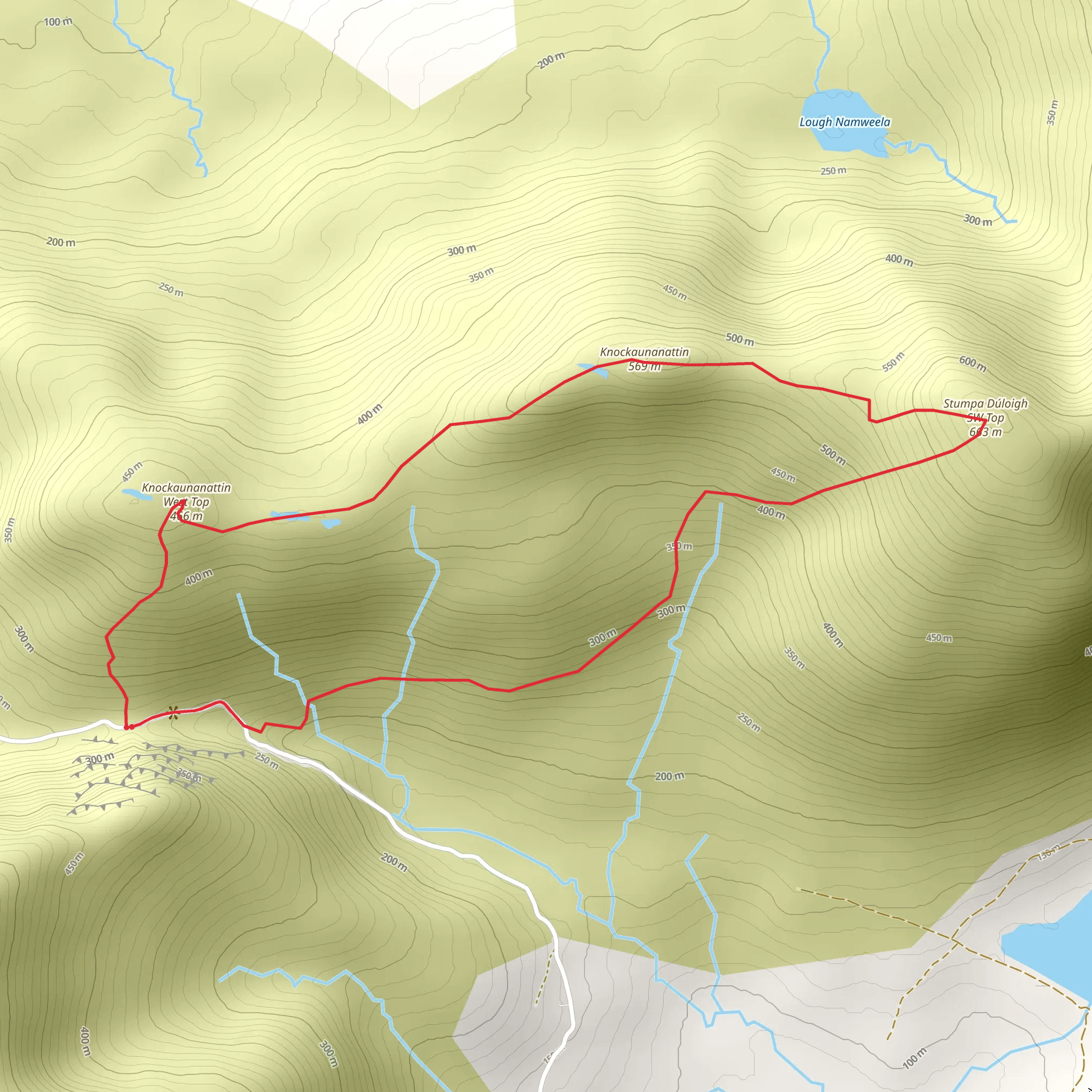 Knockaunanattin West Top and Stumpa Duloigh Southwest Top mobile static map