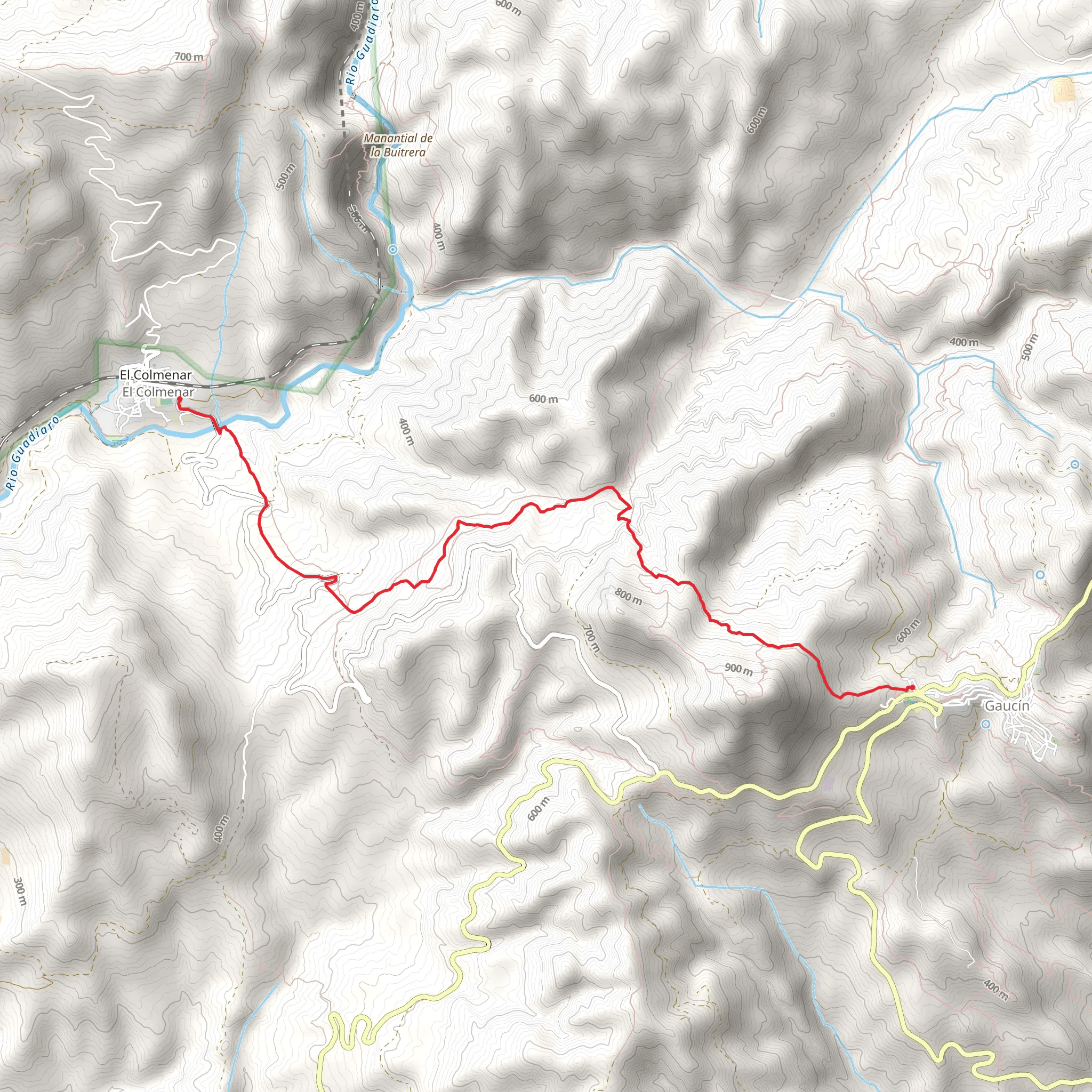 From Gaucín to El Colmenar - Low Genal PR A 245 mobile static map