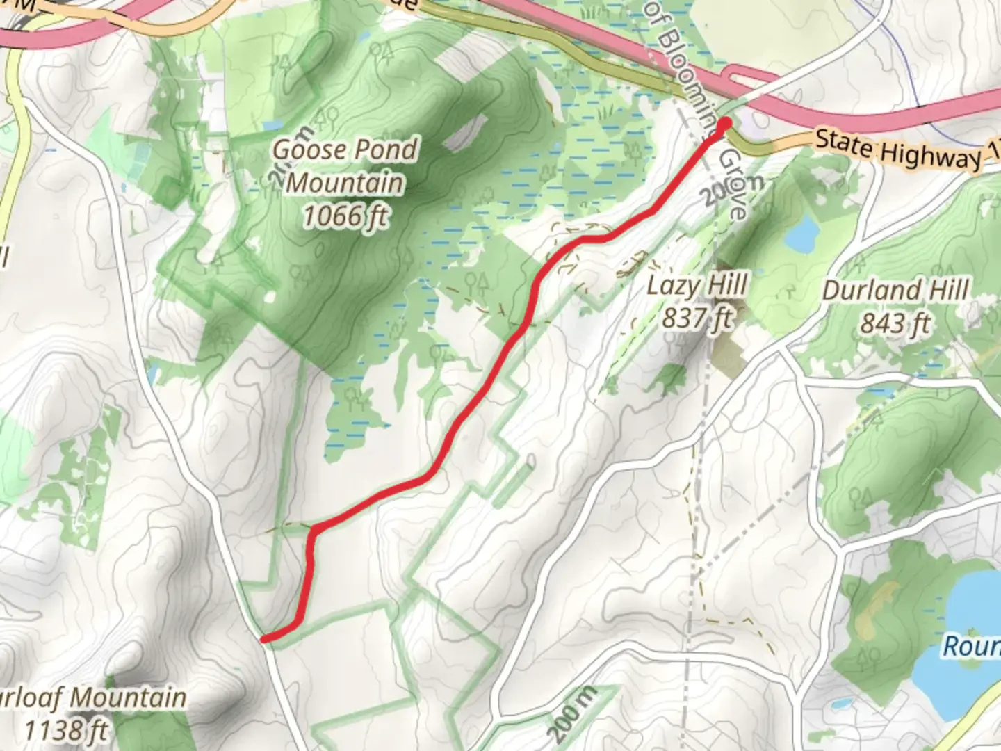 An image depicting the trail Lazy Hill and its surrounding area.