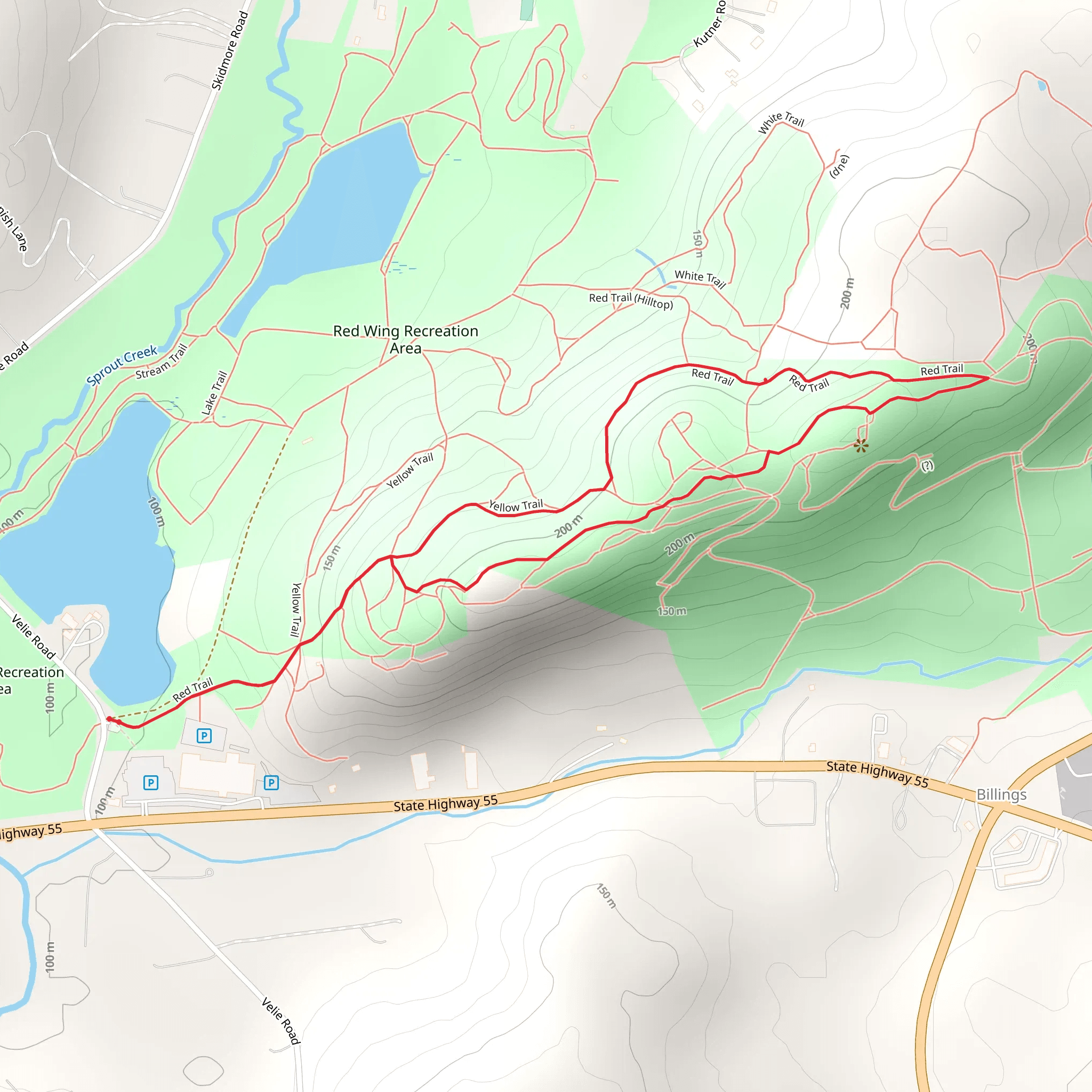 Red and Yellow Loop Trail - Red Wing Recreation Center mobile static map