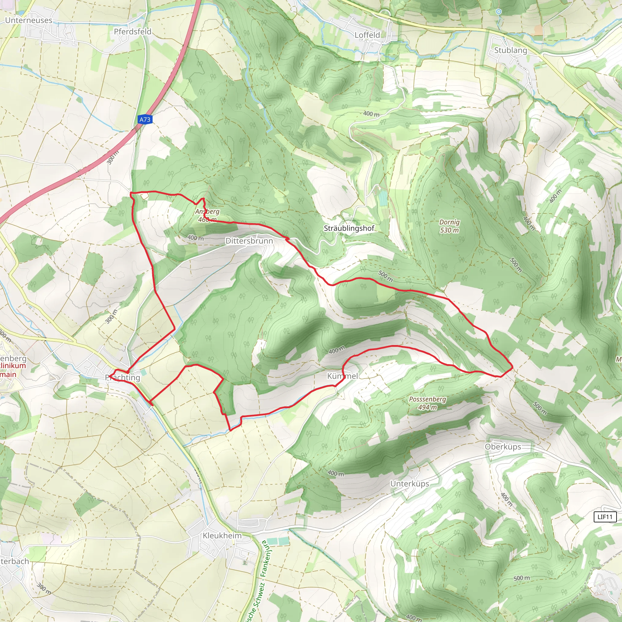 Veitsberg Hoehenweg mobile static map