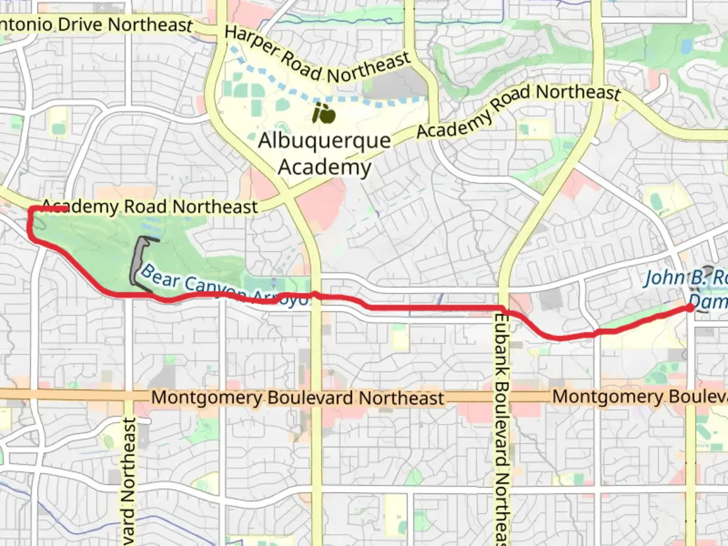 An image depicting the trail Walk along Bear Canyon Arroyo from John B Robert Dam and its surrounding area.