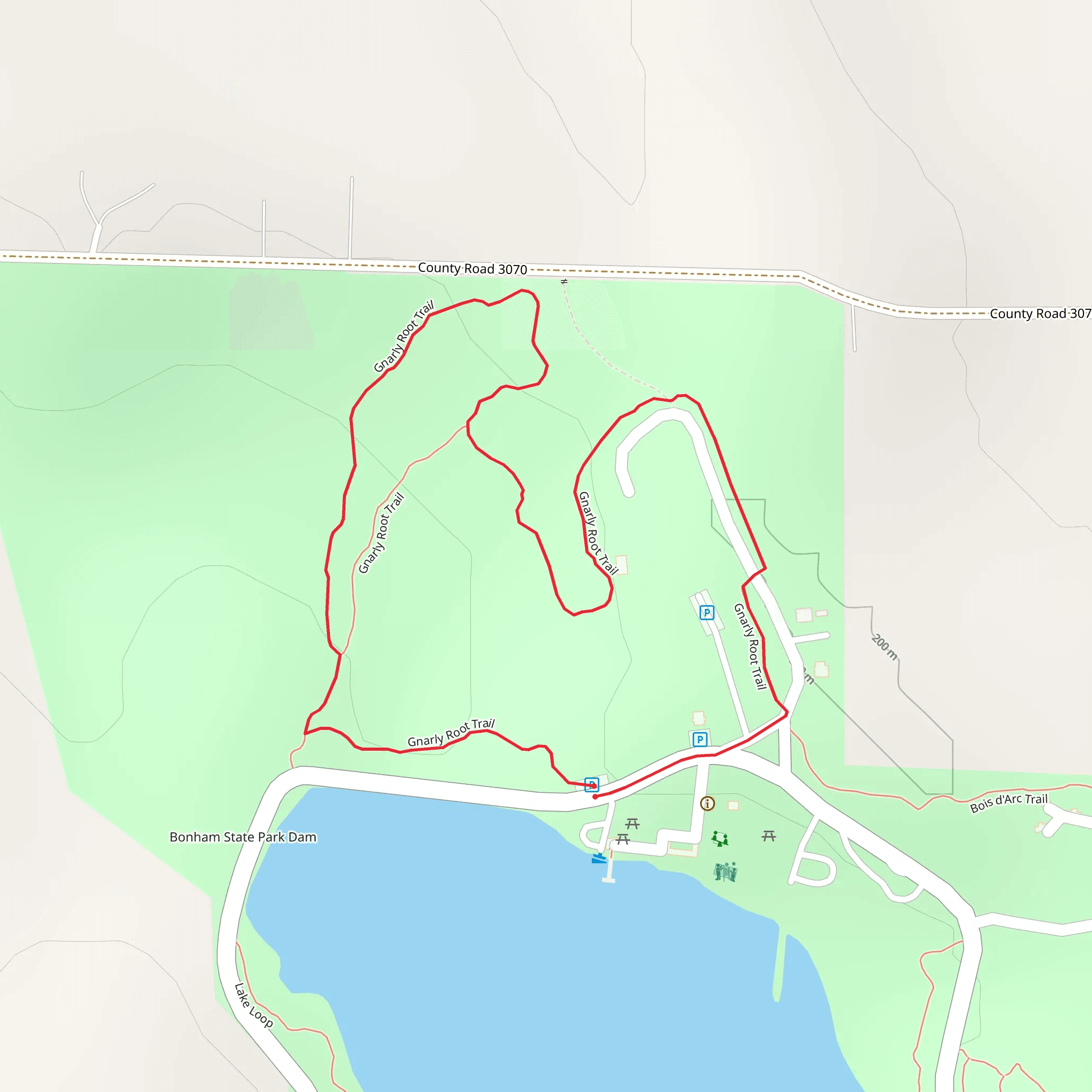 Gnarly Root Loop Trail mobile static map