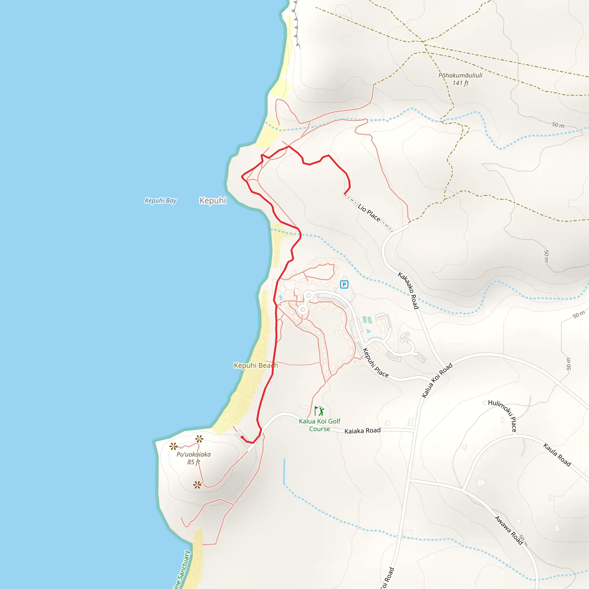 Kepuhi Bay Walk mobile static map