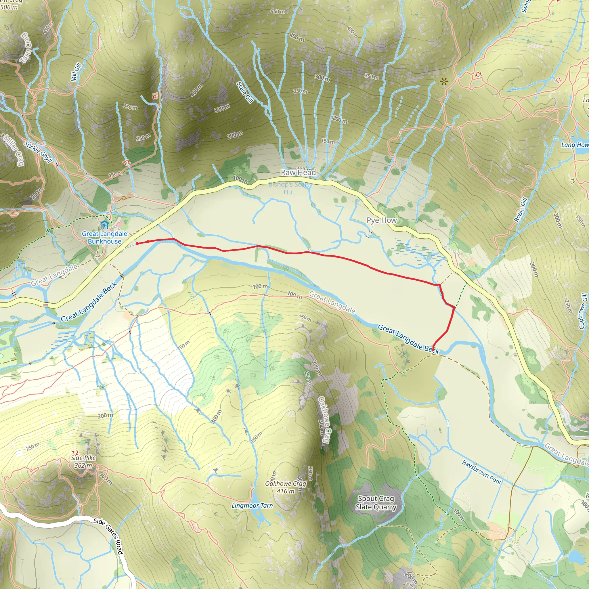 Great Langdale Walk mobile static map