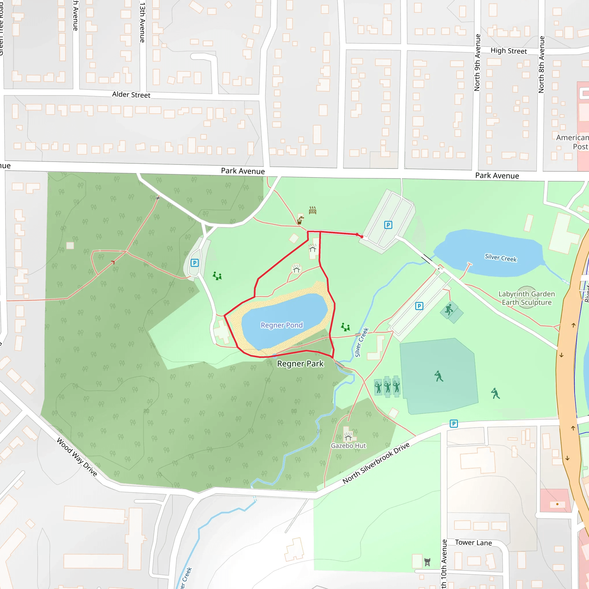 Regner Park Loop mobile static map