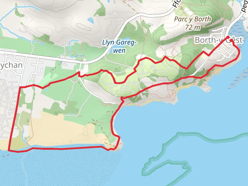 Morfa Bychan from Borth-y-Gest mobile static map