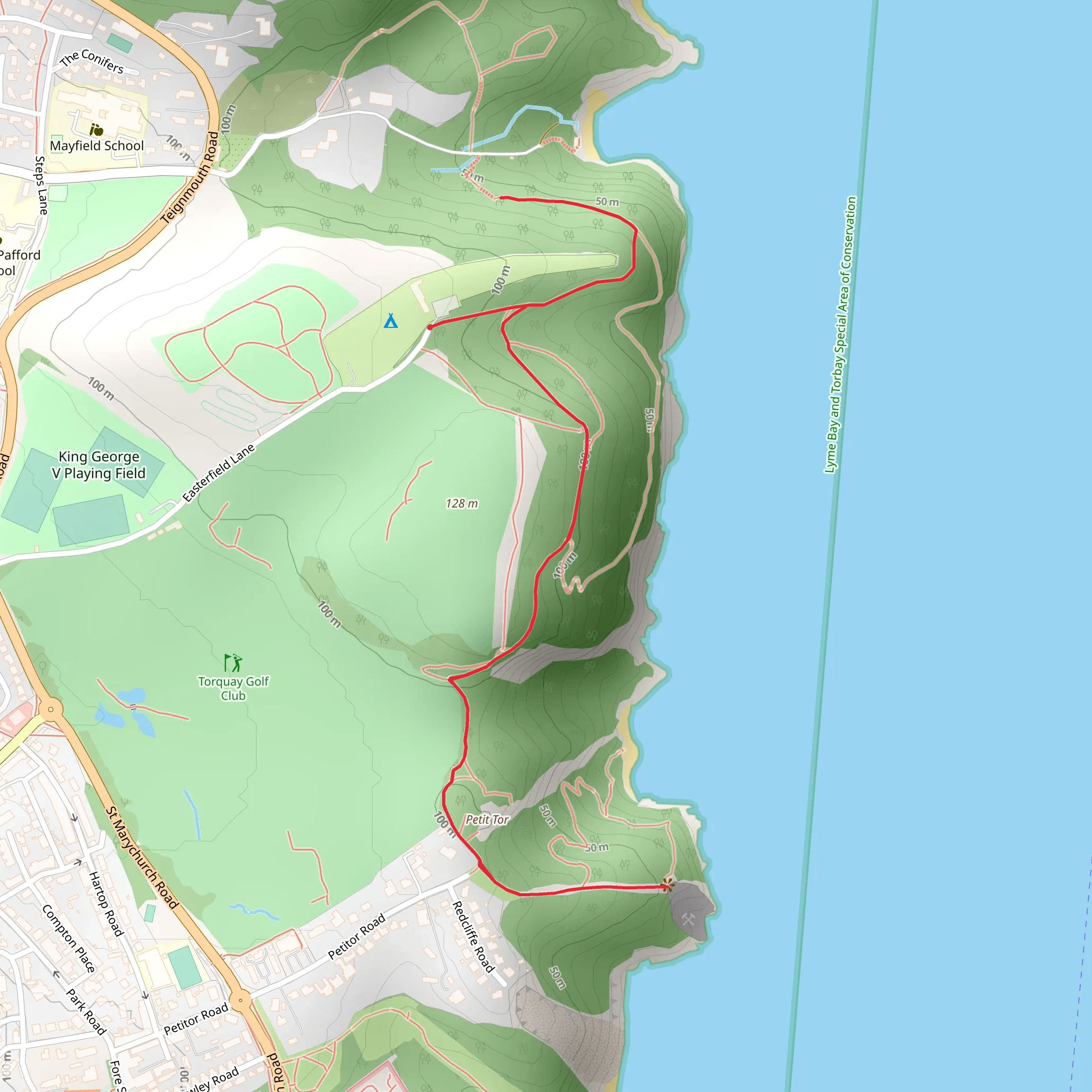 Petit Tor Point Walk mobile static map