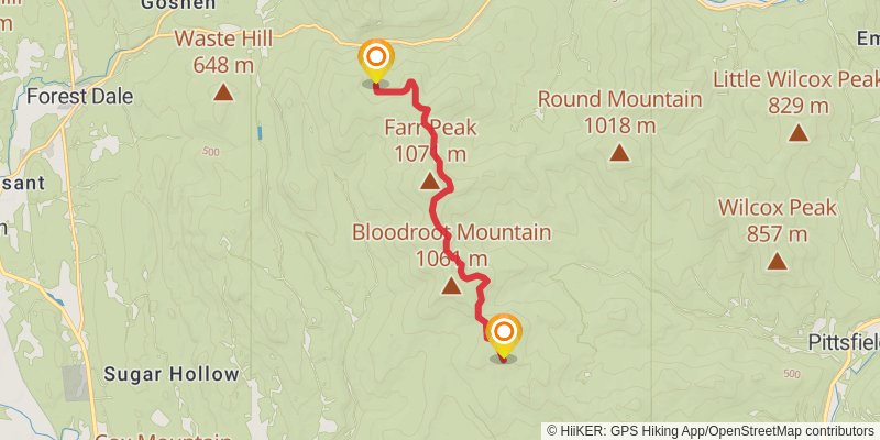 Vermont Long Trail stage 12 Map