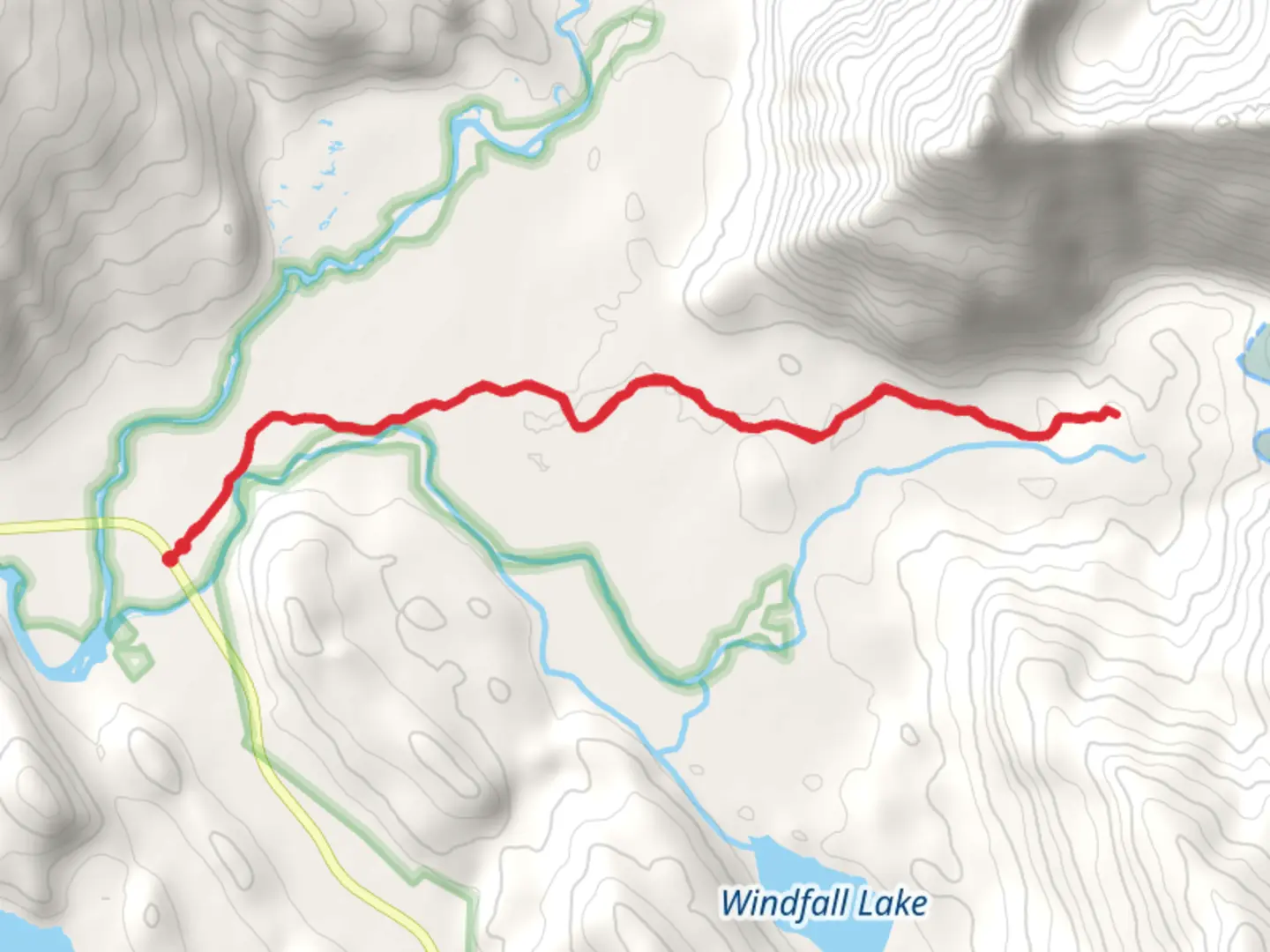 An image depicting the trail Herbert Glacier Trail and its surrounding area.