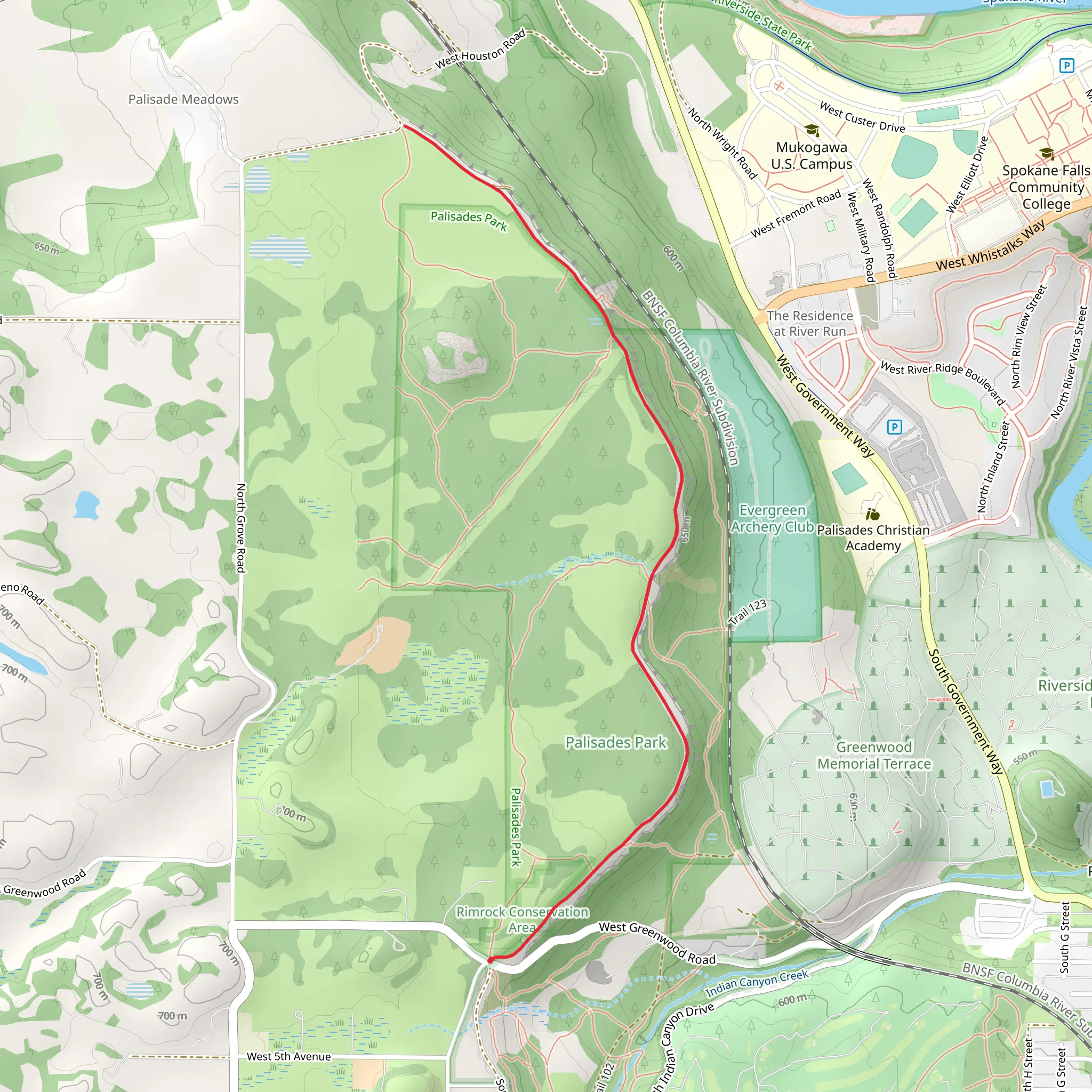 Rimrock Drive mobile static map