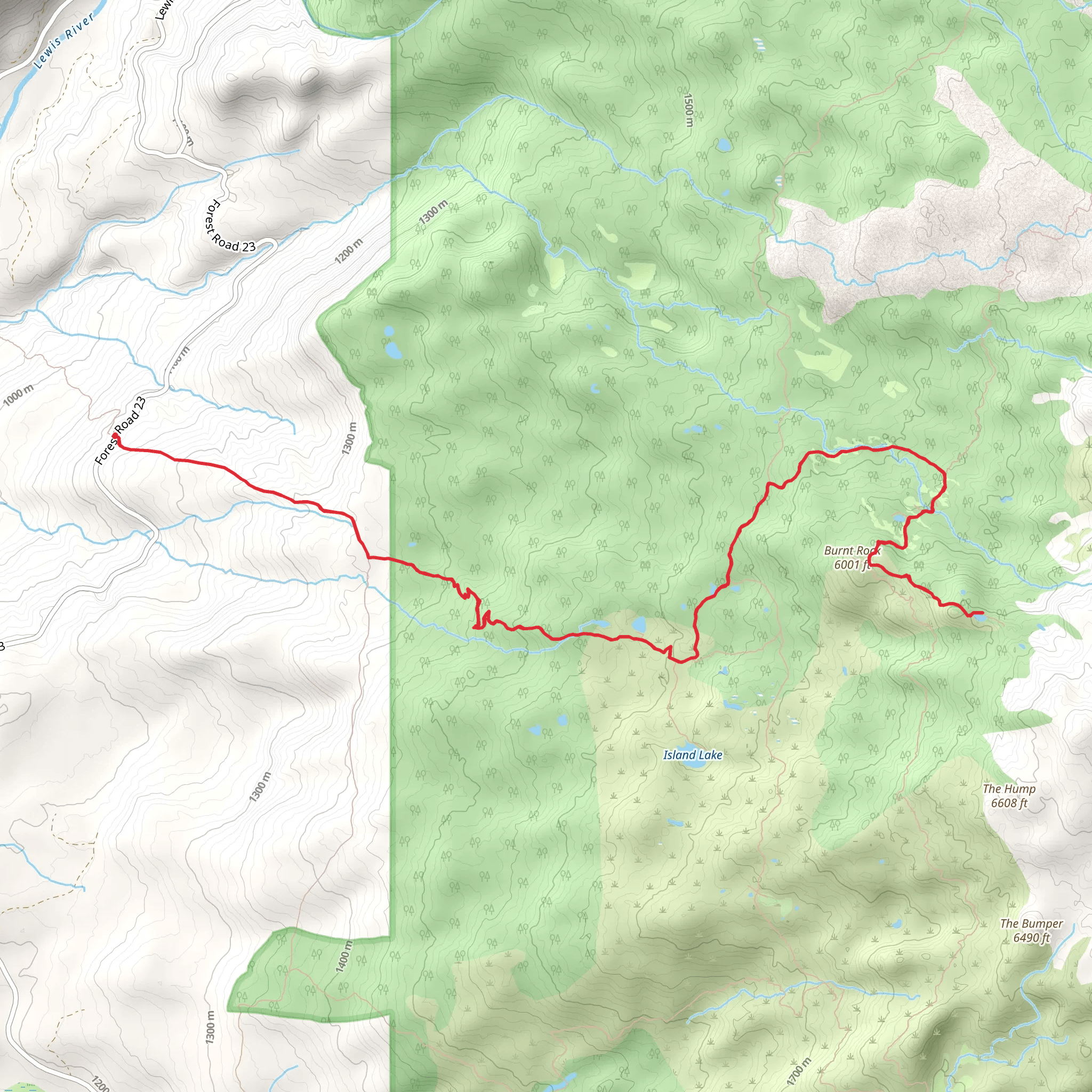 Crystal Lake via Riley Camp Trail mobile static map