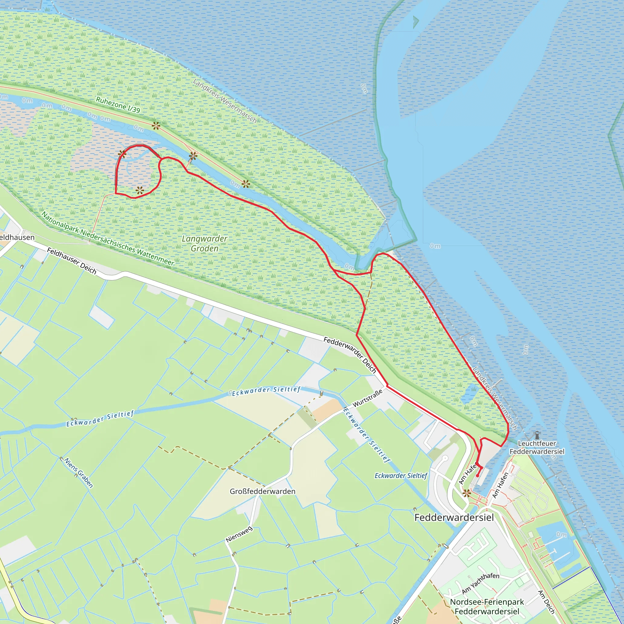 Langwarder Groden Loop via Naturerleben Langwarder Groden mobile static map