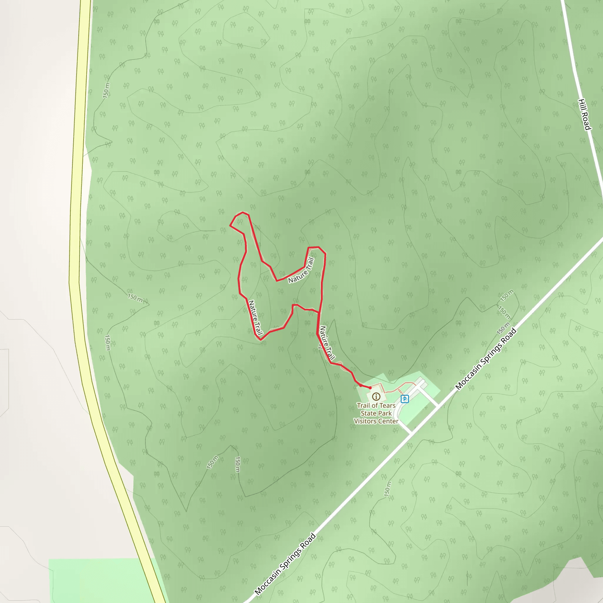 Nature Trail from Moccasin Springs Road mobile static map