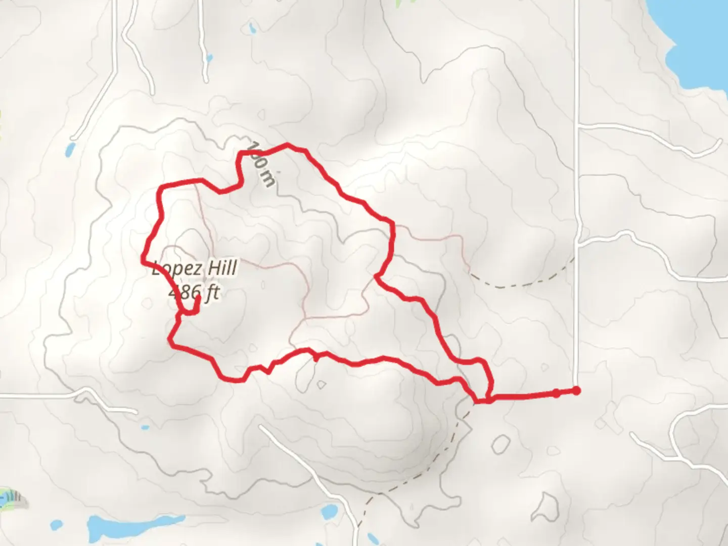 An image depicting the trail Lopez Hill Loop and its surrounding area.