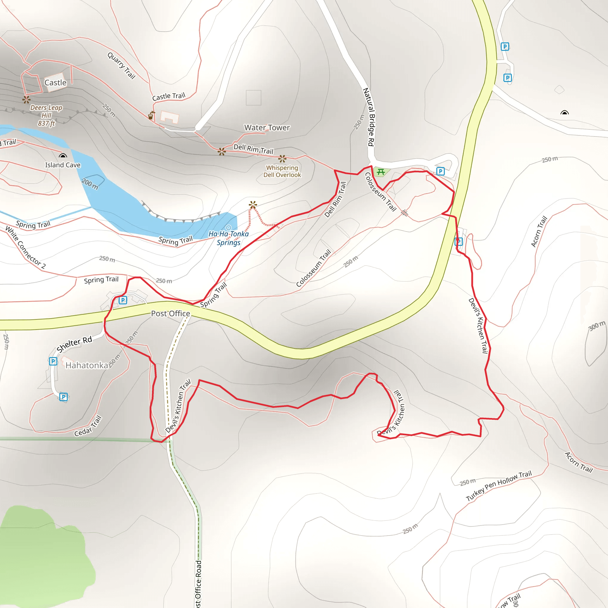 Devil's Kitchen Loop Trail mobile static map