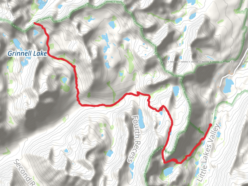 Hopkins Trail via Little Lakes Valley Trail mobile static map