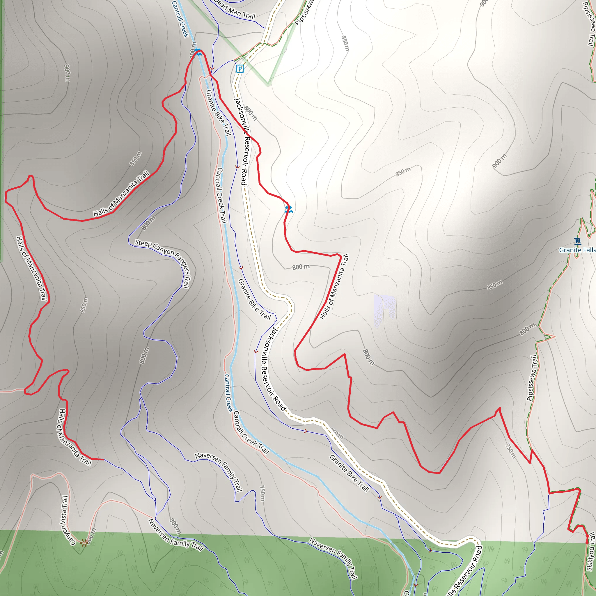 Halls of Manzanita Trail mobile static map