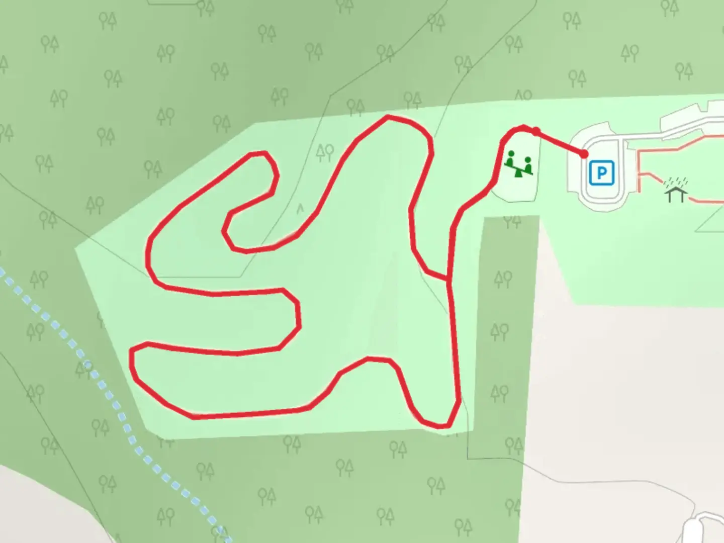 An image depicting the trail Jack Warren Park Loop and its surrounding area.