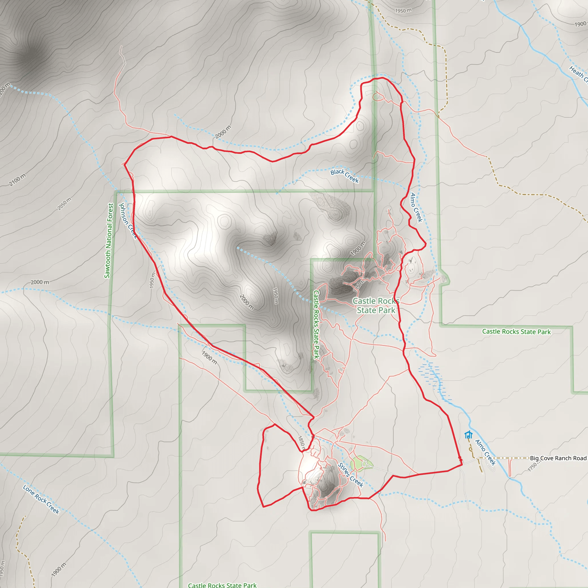 Almo Creek Loop mobile static map