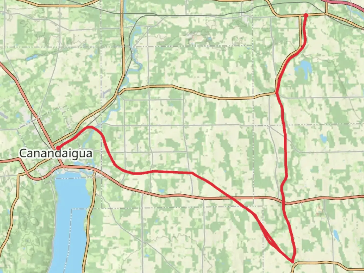 An image depicting the trail Canandaigua to Knickerbocker Corner Trail and its surrounding area.